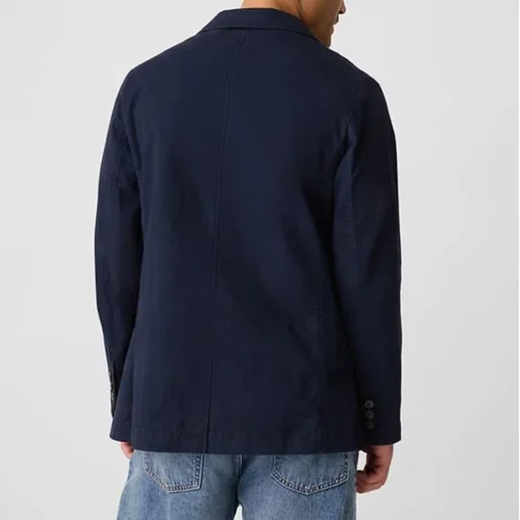 GAP Men's Navy Twill Two Button Blazer XL NWT Pockets - Picture 3 of 8
